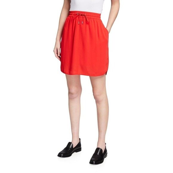 ATM Anthony Thomas Melillo women's Crepe Georgette Fluid Skirt Red silk Size M - Picture 1 of 7